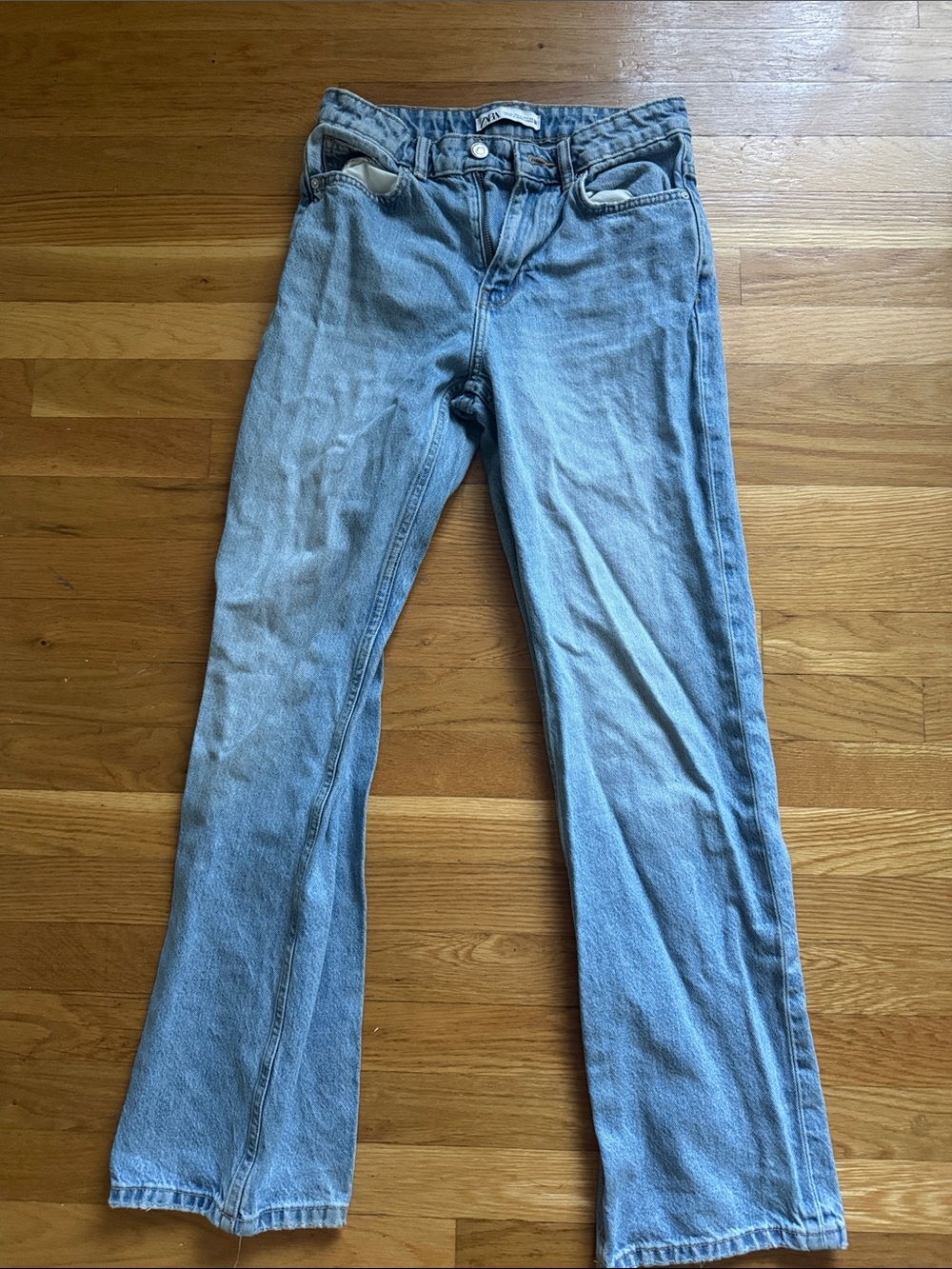 Zara Light Blue Wide Leg Jeans